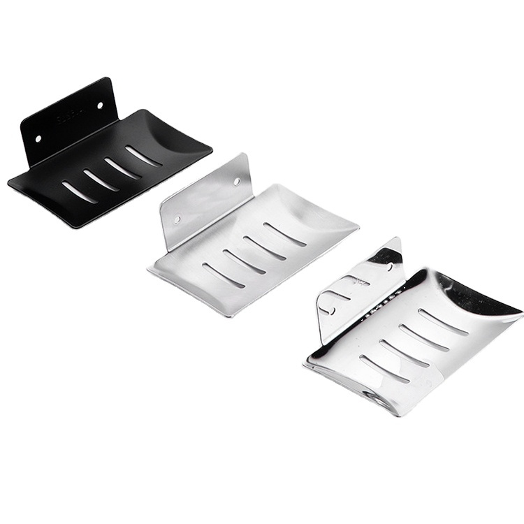 High Quality Solid Stainless Steel Soap Holder Tray Wall-Mounted Corner Bathroom Shower Soap Tray Dish Storage