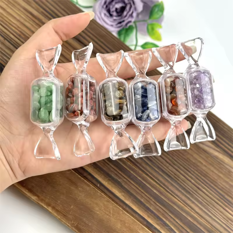 New Design Natural Crystal Crafts Healing Stones Mixed Material Gravel Candy For Home Decoration