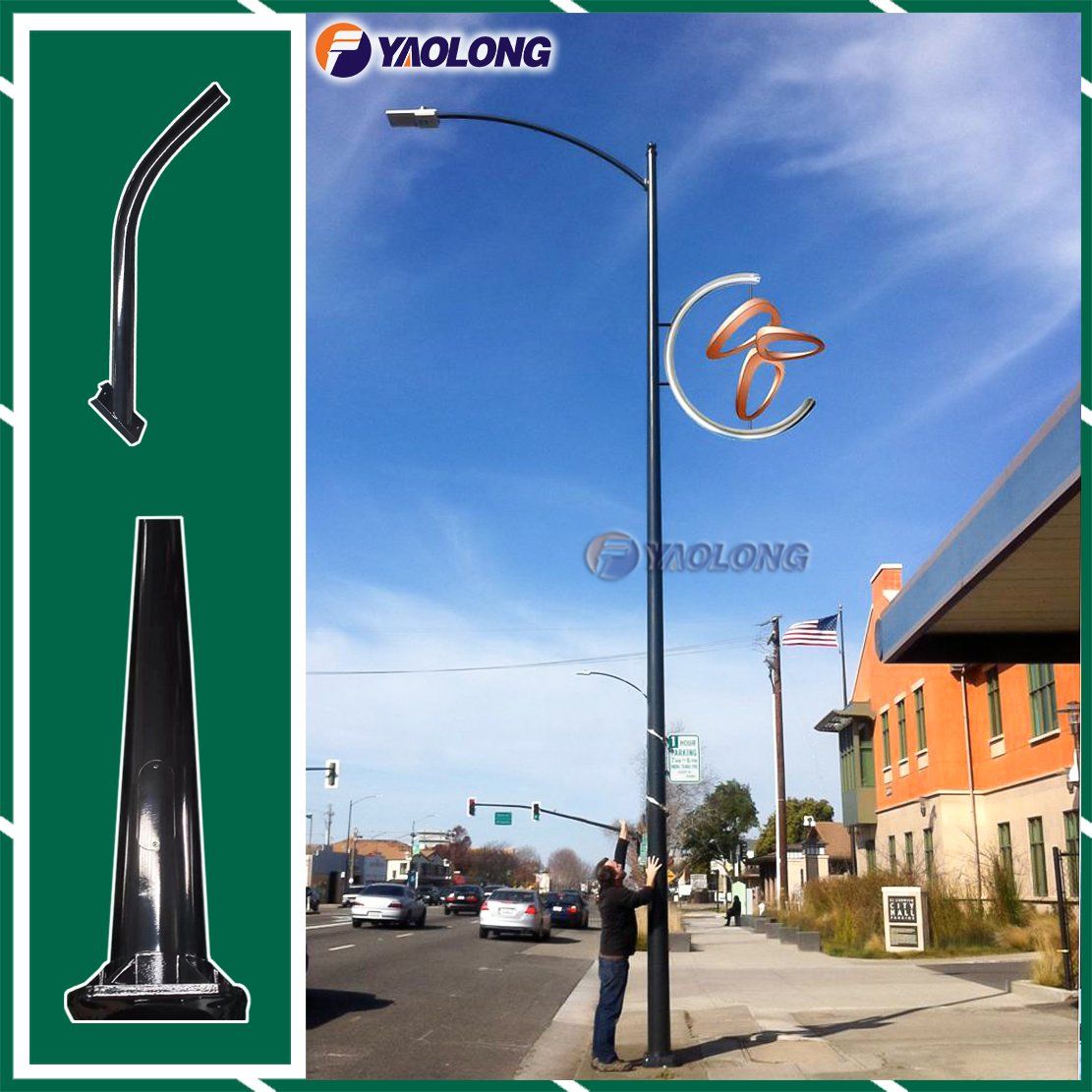 Factory Directly Sale Single Arm Street Pole Light Fixture for Avenue