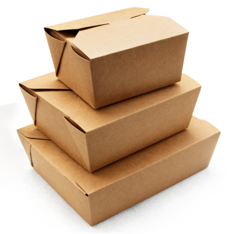 Manufacturers Spot Disposable Kraft Paper Packaging Box Fast Food Takeaway Food Packaging Box Food Packaging Paper Lunch Box