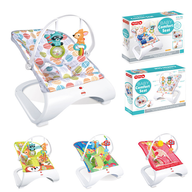 Vibrating Baby Bouncer Cradling Bouncer Seat Soothing Baby Chair Bed with Toys