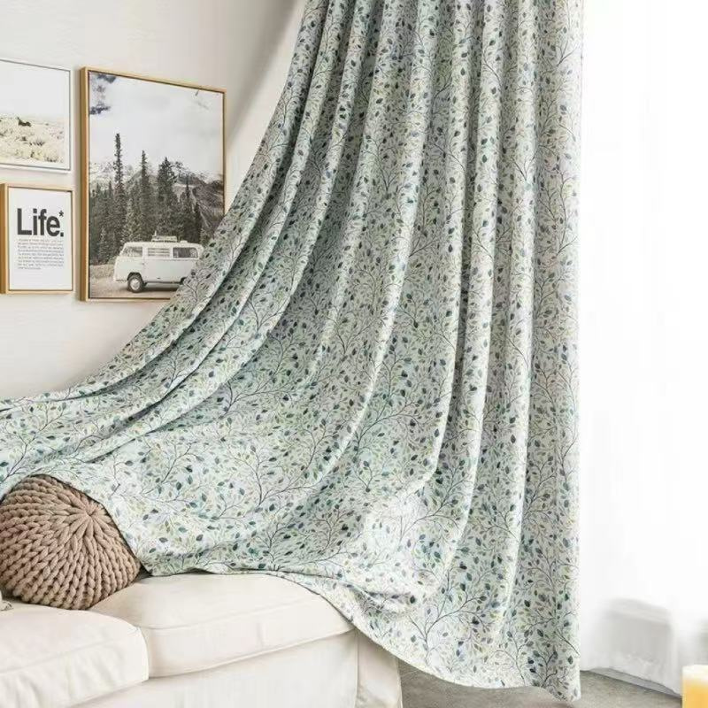Hot Sale Simple 100% Polyester Colorful Floral Print Curtain Fabric
