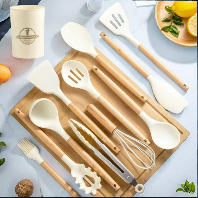 Hot Sale Kitchen Gadgets Silicone Cookware Cooking Kitchen Utensils Spatula 19-Piece Set Cooking Baking Tools Food
