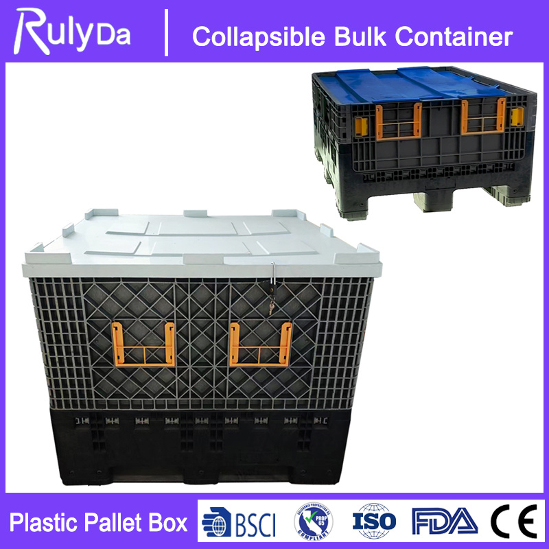 Industrial Logistic Polypropylene Large Products Collapsible Storage Foldable Stackable Plastic Pallet Bin