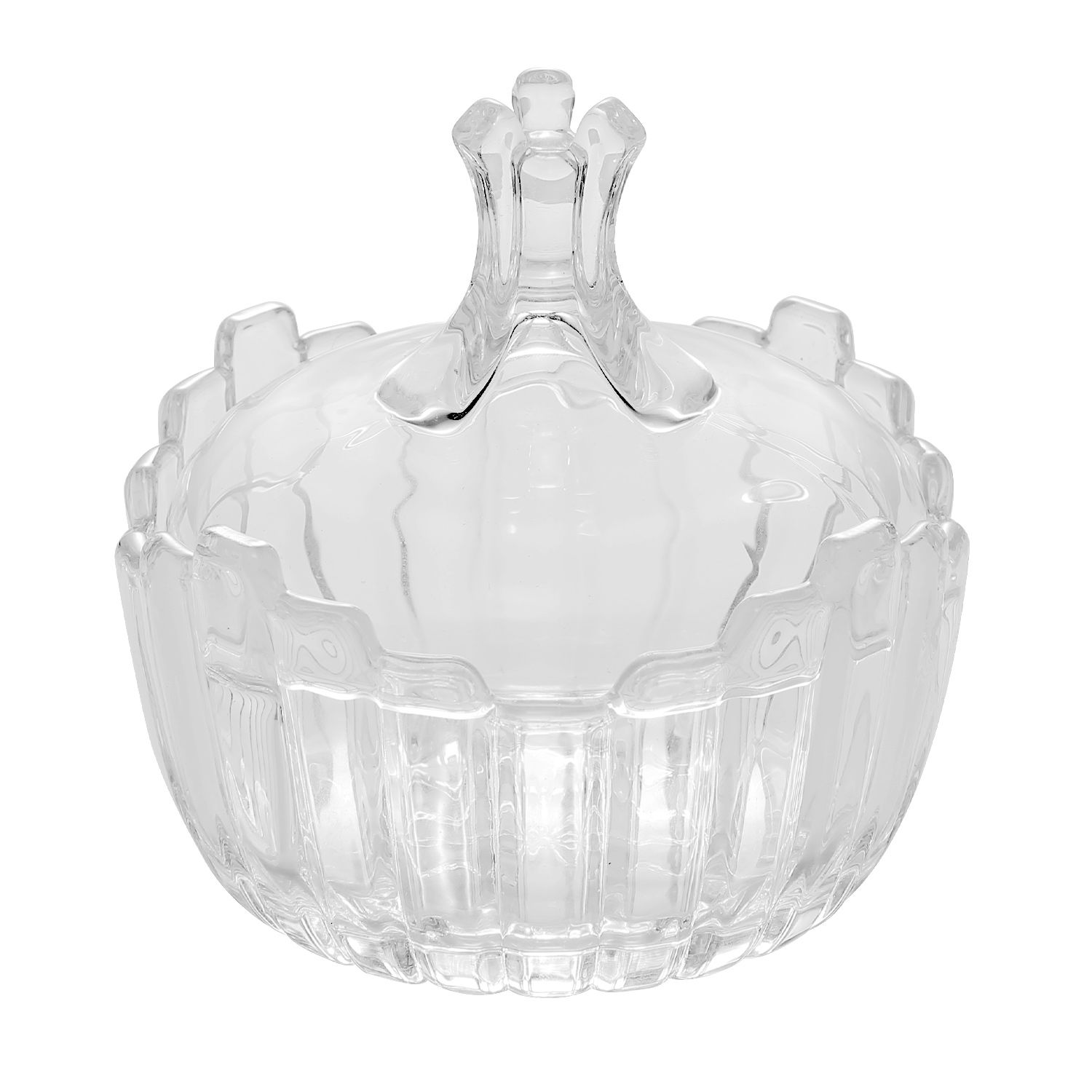 Premium Glass Candy Pot Sugar Bowl Set Glass Lid and Cutter
