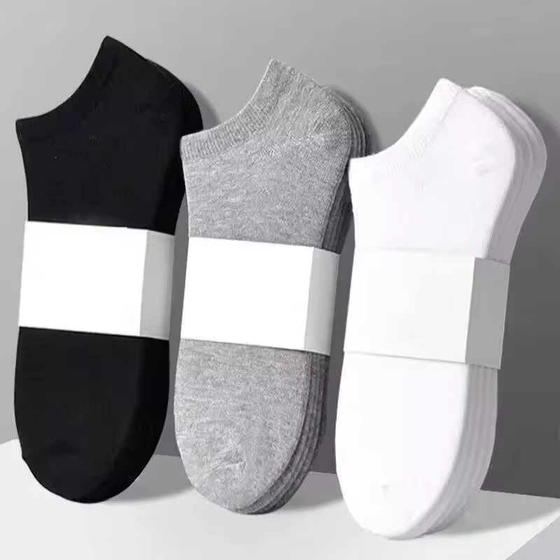 Cheaper Factory Wholesale Solid Color Crew Socks Spring Summer White Black Grey Cotton Men's Socks
