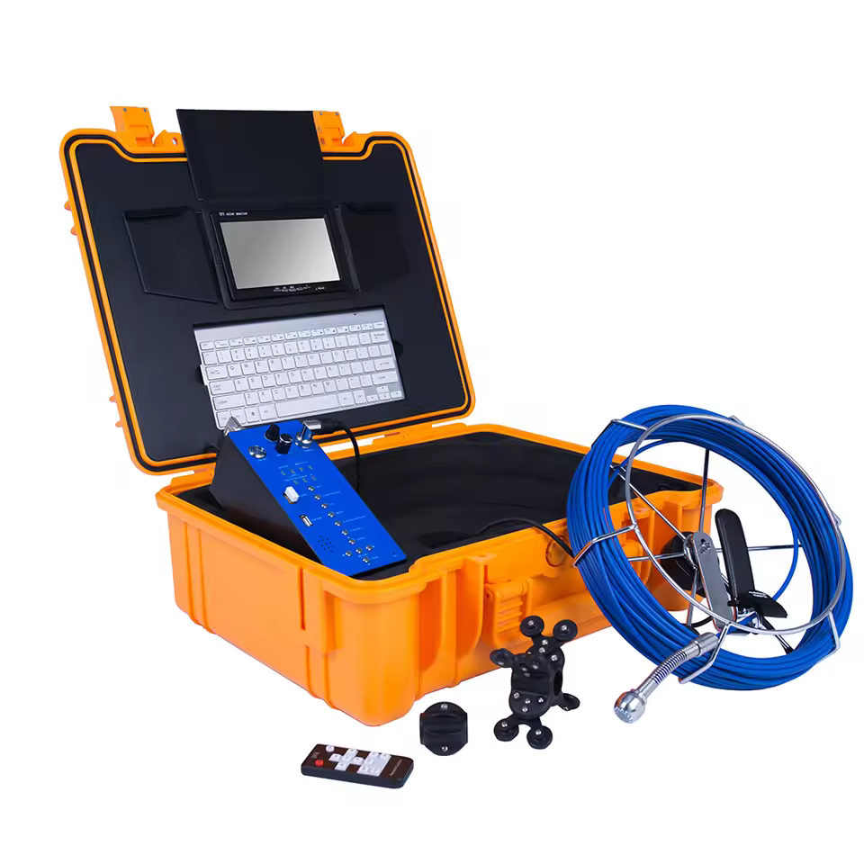 25mm Head 7" Sewer Pipe Inspection Machine,65ft/20m Drain Pipeline Endoscope Borescope Inspection Video Cam With Meter Counter