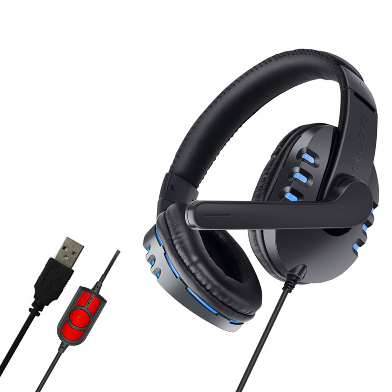 Ovleng/Orange Q7 USB Interface Earphones, Headphones, Desktop Computers, Laptops, Gaming Listening and Speaking Earphones