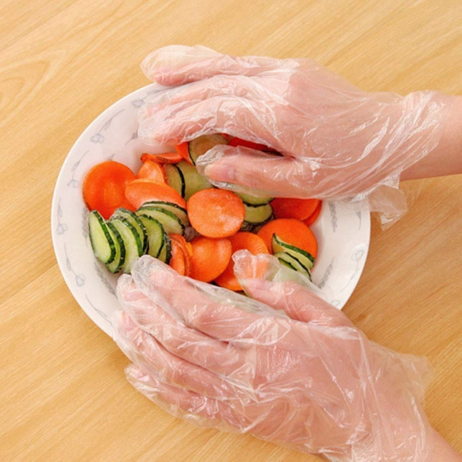 Transparent Durable Plastic Disposable Gloves for Kitchen Work and Food Safety