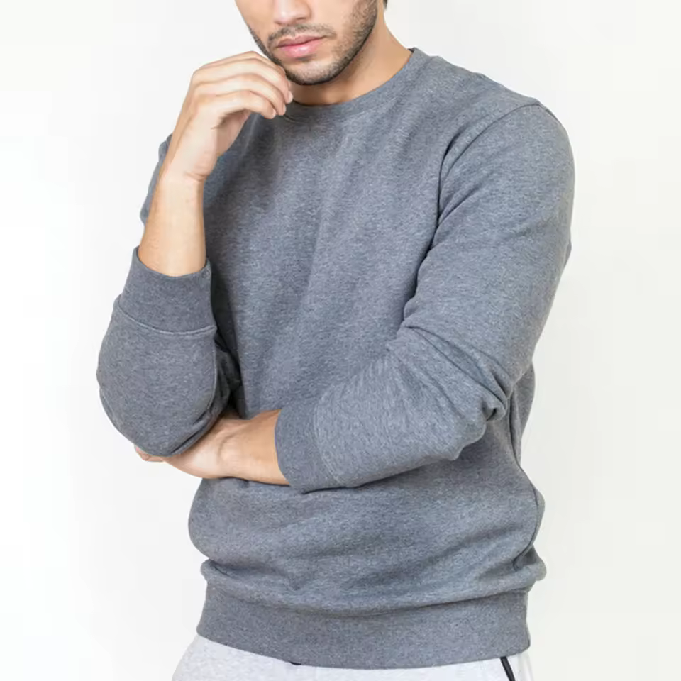 Customizable Color New Style Men's Fleece Sweatshirts Breathable Quick Dry Plus Size Low Moq Plain Dyed Pullover For Winter