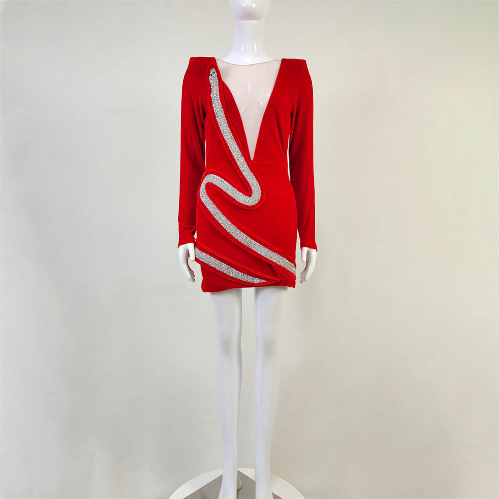 Undefined Fast Shipping Women Maxi Party Dress Long Sleeves Feather Elegant Long Evening Dress