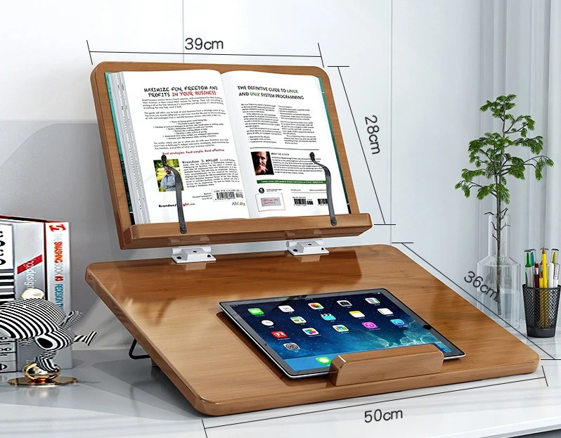 Bamboo Book Shtender Reading Rack Book Stand Music Score Laptop Stand
