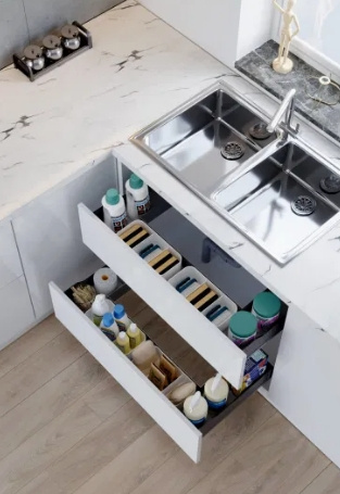 High - Quality and Durable Multi - Tiered Under - Sink Storage Organizer for Home Kitchens