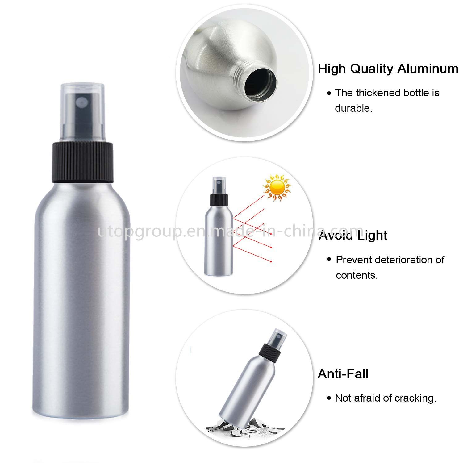 Aluminium Spray Bottle with Fine Mist Sprayer 30ml 50ml Empty Refillable Container Travel Bottle for Kitchen Bathroom or Plants Water Sprayer