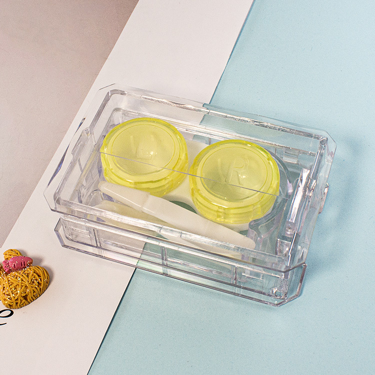 High Quality Clearly Transparent Contact Lens Case with Tweezers/Removal