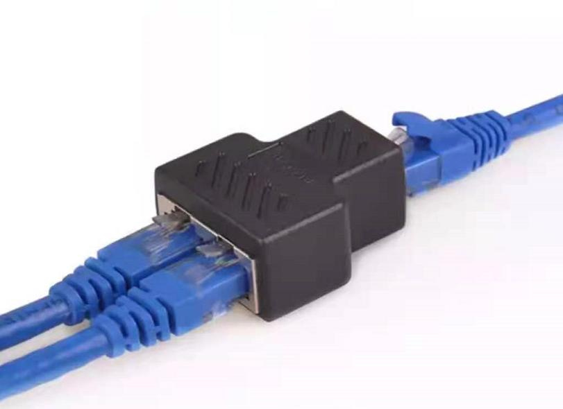 RJ45 Splitter 1 to 2 Female LAN Ethernet Cable RJ45 Plug Socket Adapter for Cat5 Cat5e CAT6 CAT6A Cable