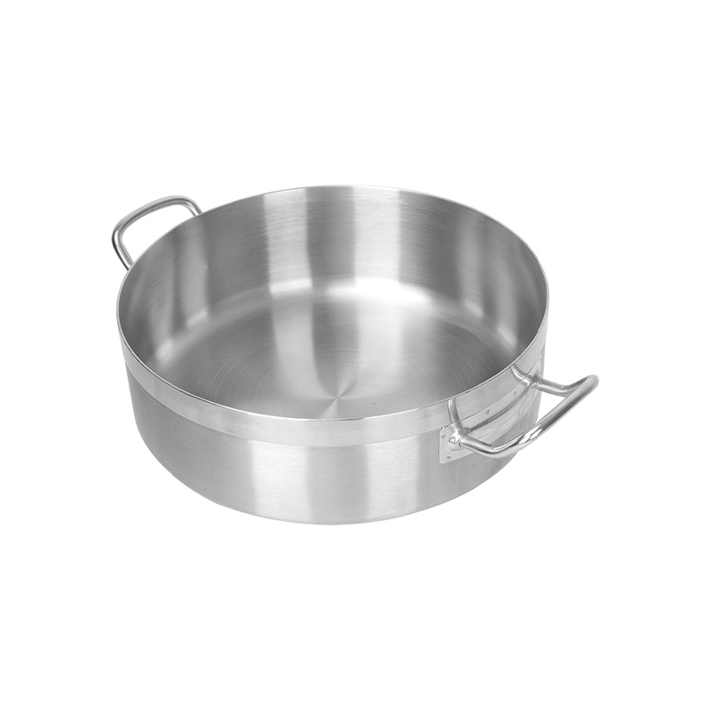 Chic Style Shallow Stainless Steel Sauce Pot Compound Bottom for Even Heating