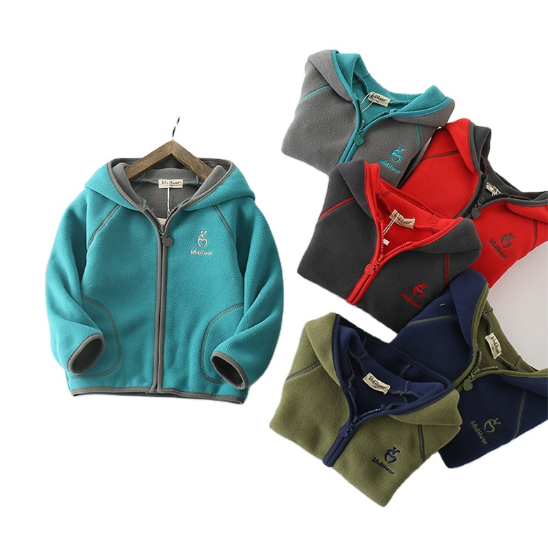 2025 Winter New Zip Hooded Coat Kids Children Soft Jogger Sweatshirts Fleece Lining Tops Jacket Boy Girls Cotton Filling