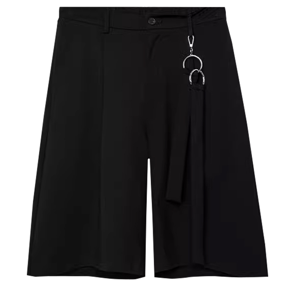 Fast Delivery Black Metal Buckle Decoration Electronic Music Festival Casual Middle Pant