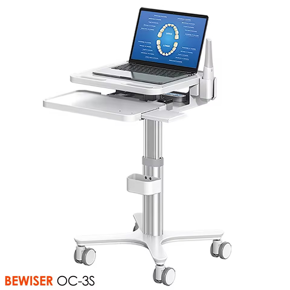 Hot Sell Hospital Mobile Medical Computer Cart Laptop Hospital Cart Trolley Dentist Clinic Trolley(bewiser Mto-3)