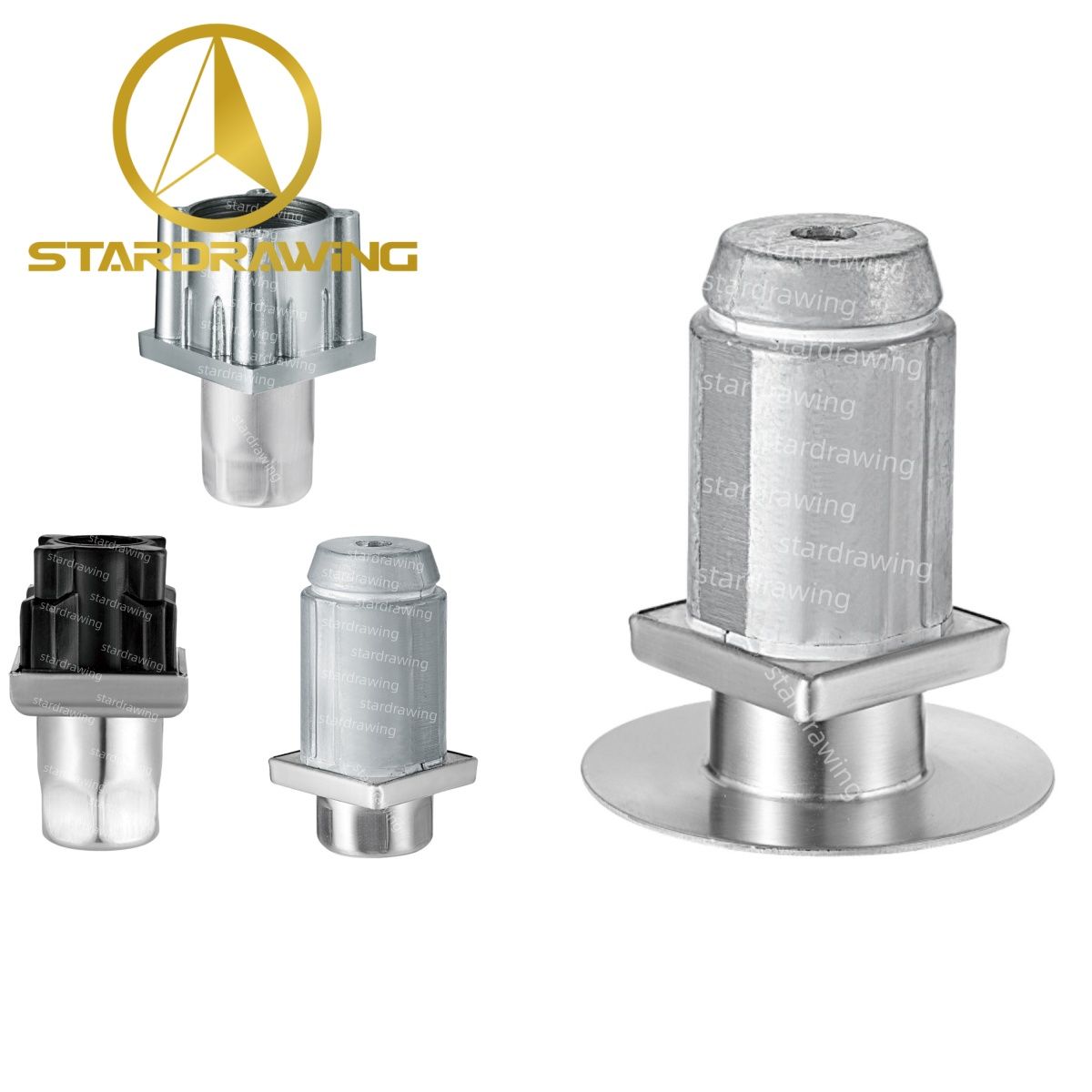 Stardrawing 51X51mm Furniture Adjustable Leveling Foot Table Support Leg