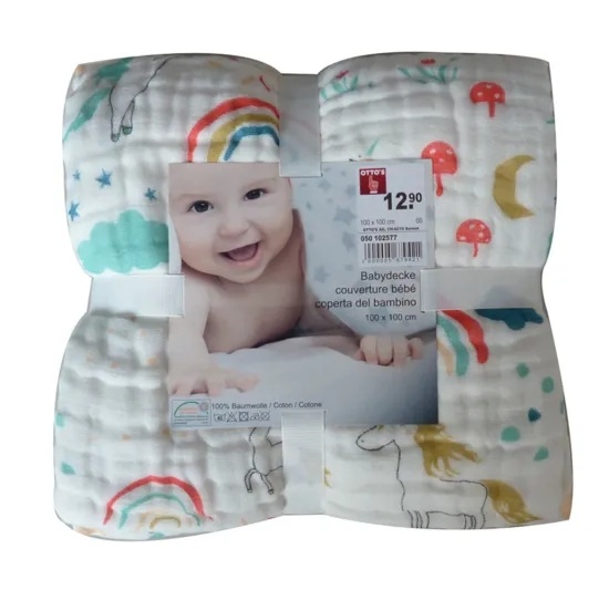 Wholesale High Quality 6 Layers Bamboo Cotton Muslin Baby Swaddle Blankets Baby Wrappers