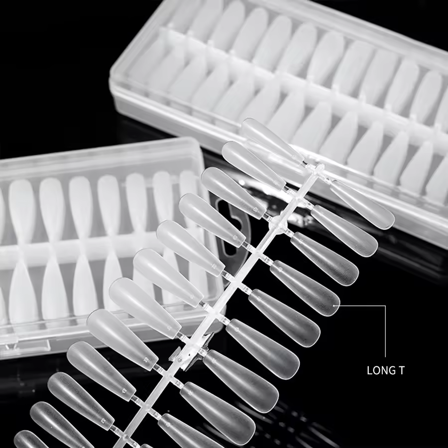 Professional 308pcs Transparent Matte Pain-free Crystal Nail Forms Cured Extension Gel Tips For Salon & Diy Use