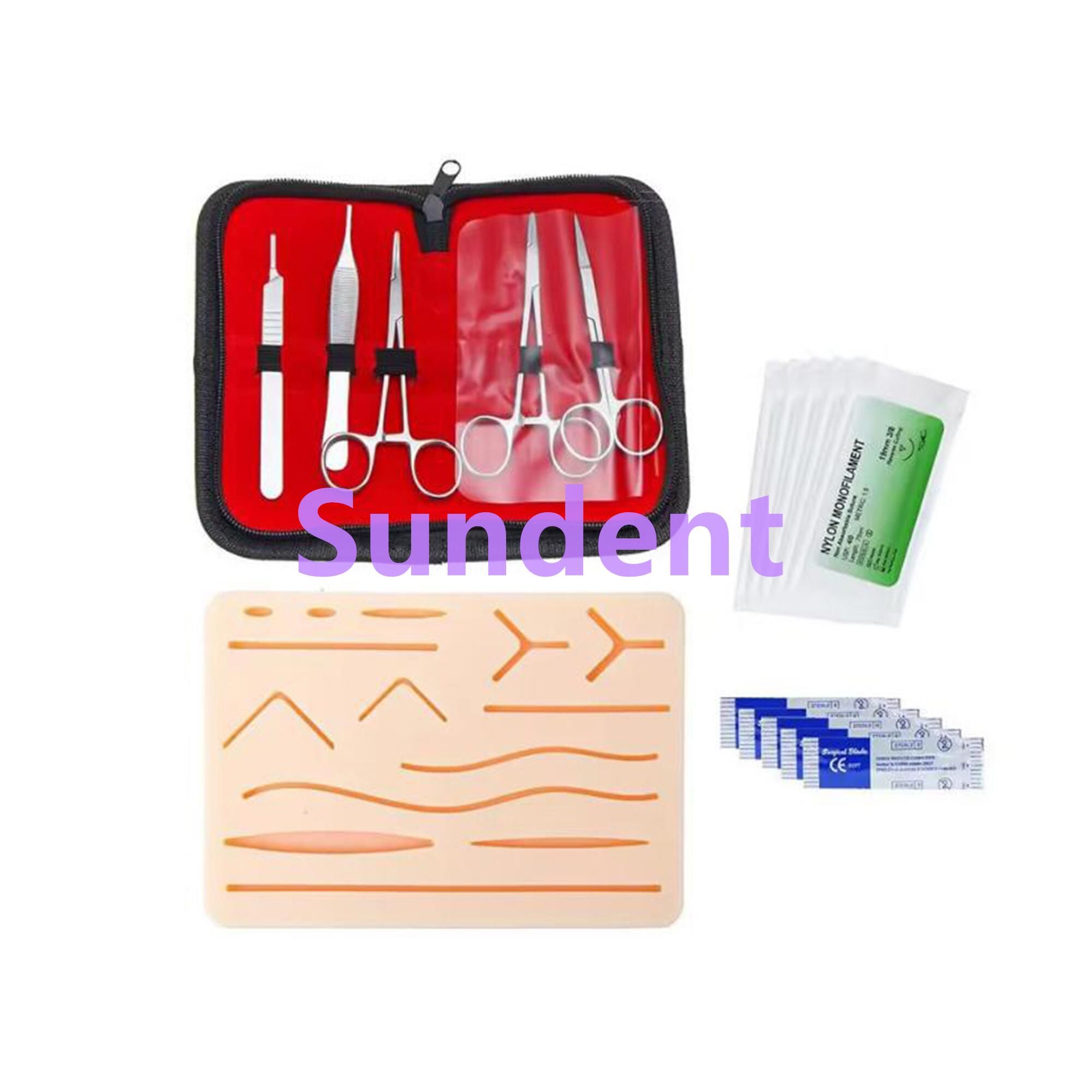 Dental Surgical Training Suture Instrument Set Oral Suture Practice Kit with Skin Pad Educational Teaching Equipment