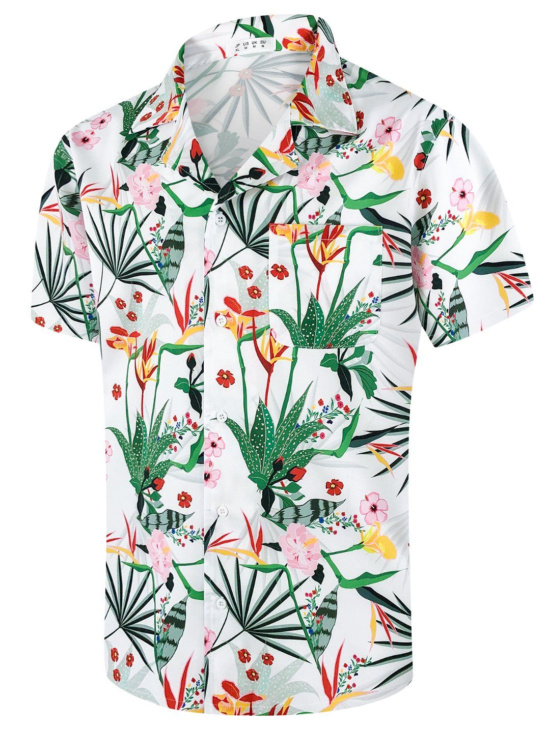Men Regular Fit Short Sleeve Button Down Summer Beach