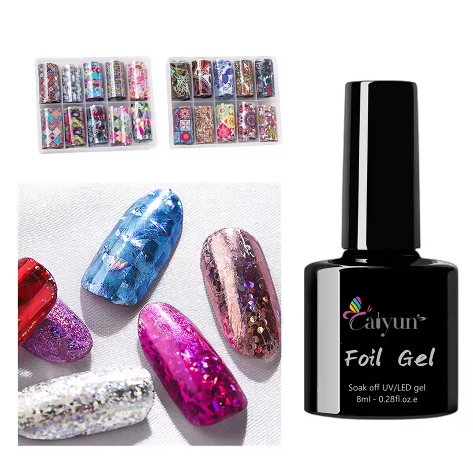 Manicure Supplier Hot Popular 8ml Nail Art Polish Glue Strong Adhesive Uv/led Transfer Foil Gel