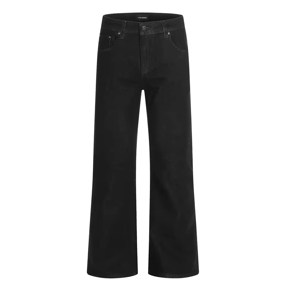 Original Color Men's Autumn Medium Heavyweight Jeans Breathable Mid Waist Cleanfit Straight Pants Solid Color Casual Trousers