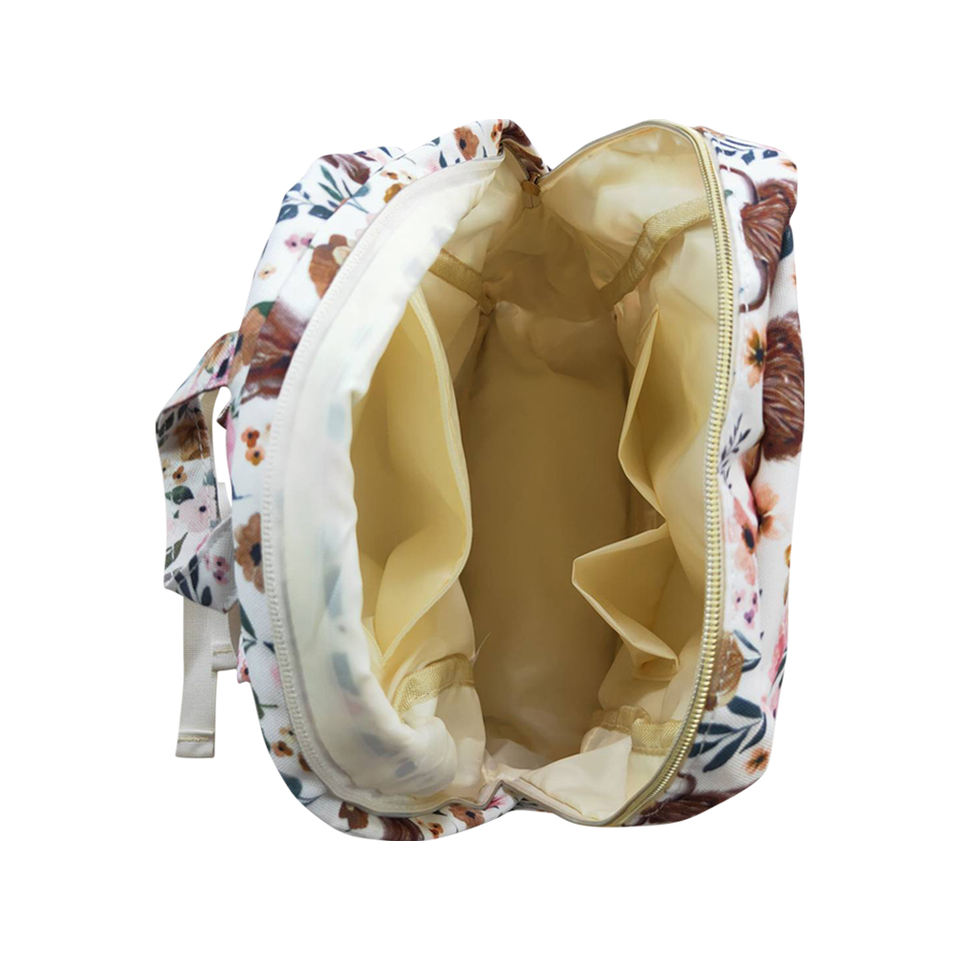 BA0007 New in Stock Cow Girl Flower Leaf Bag 4*10*13.9 inch Backpack Western Boutique Kids School Bag for Girl Bulk Wholesale