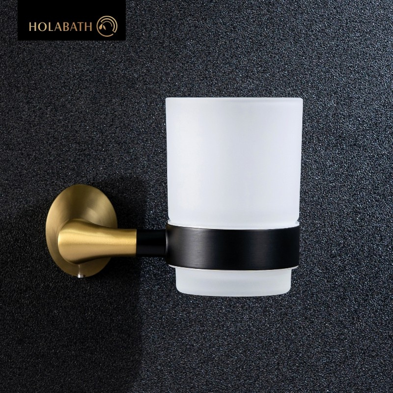 Dual Function Stainless Steel Toothbrush Cup Holder Tumbler Organizer Non-Slip Base