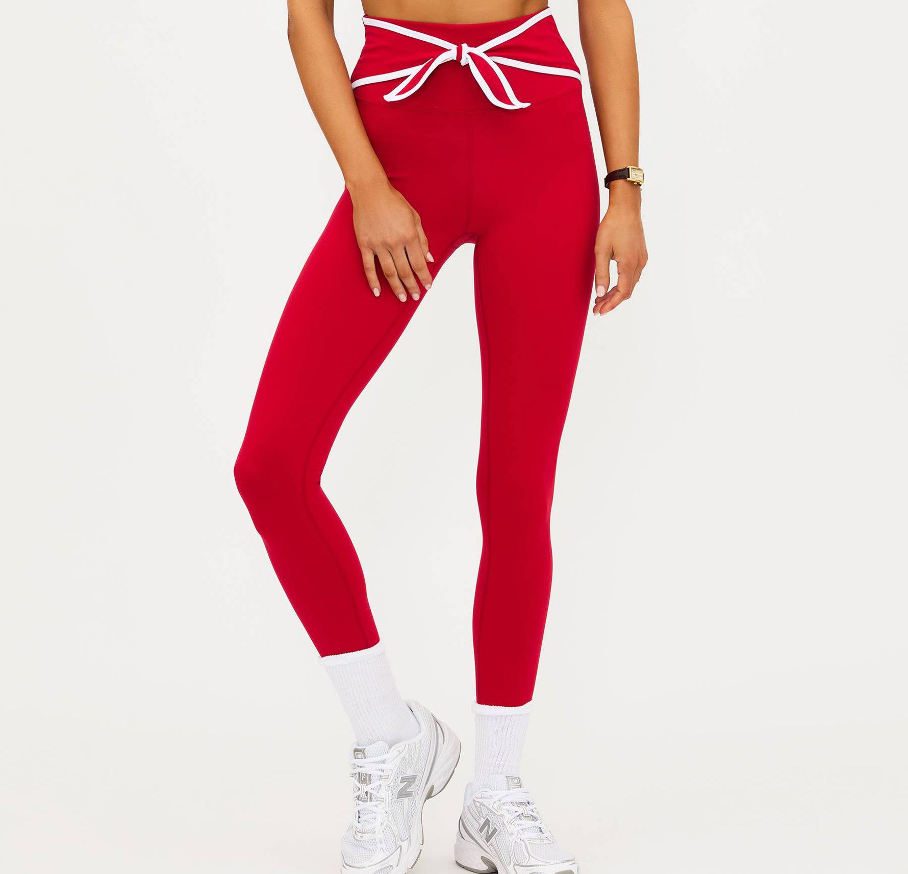 High-Waisted Yoga Leggings with Tie-Front Design for Fitness and Yoga Pants