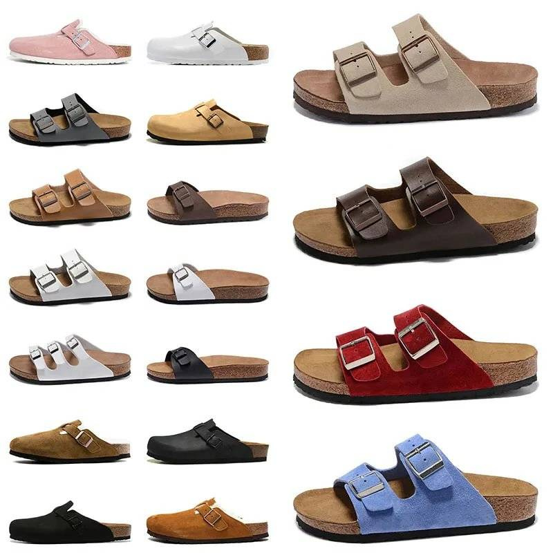 Hot Sale 2024 Bostons Clogs Slippers Mens Women Birkinstocks Clog Buckle Sandals Slides Leather Platform Suede Flip Flop Stock Birkin Shoes Flat Loafers Trainer