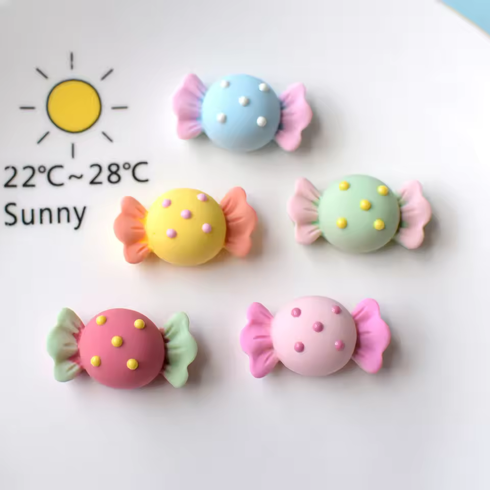 Noda Stock Diy Accessories Cute 1.4*2.7cm Simulation Candy Resin Charms For Hairbow Clip Shoes Decoration