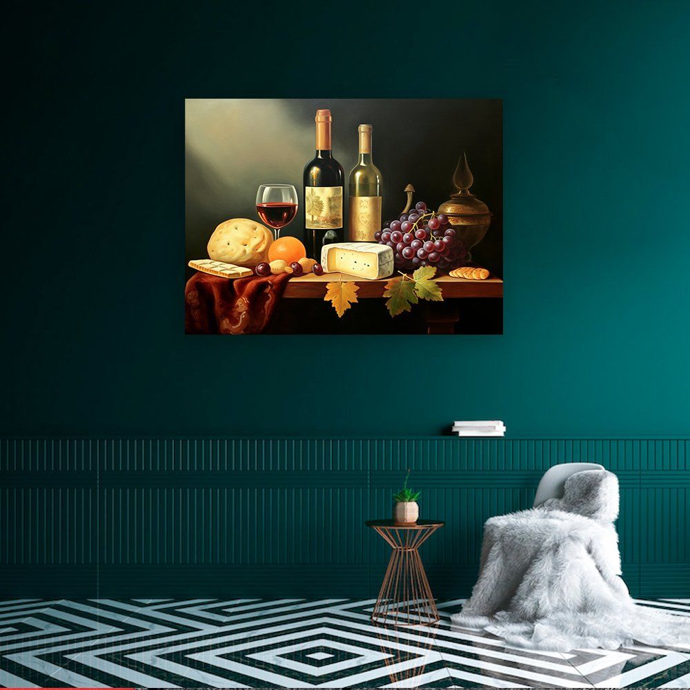 Watercolor Print Wine Bottle on Art Canvas Abstract Pictures for Living Room Wall Decoration