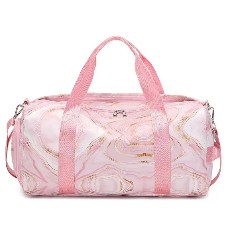 OEM ODM Manufacturer Fashion Pink Duffel Gym Sports Storage Bag for Ladies