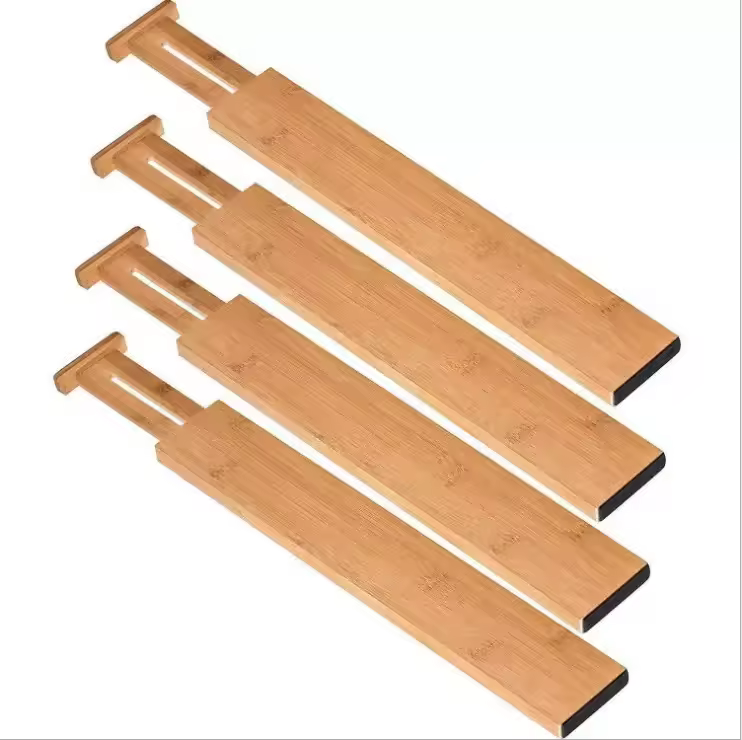 Bamboo Drawer Dividers Adjustable Organizers For Kitchen Utensils Bedroom Desk Bathroom Dresser Storage