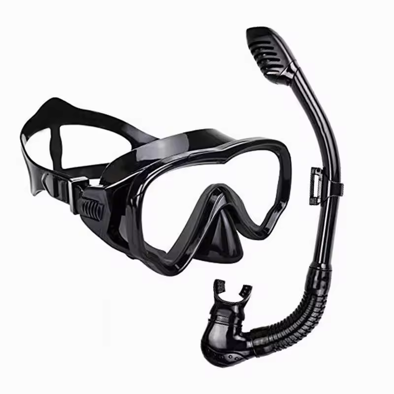 Premium Quality Silicone Mask And Snorkel Set Kids Snorkeling Gear Tempered Glass Diving Masks For Ages 6-12