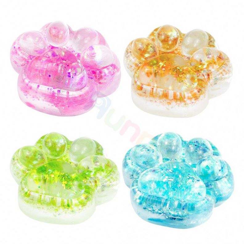 2025 New Design Ultra Soft TPR Material Giant Size Cat Paw Squishy Toy Sensory Fidget Stress Relief Kawaii Squishy Ball