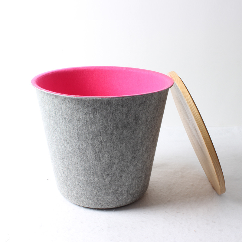 Household Home Storage Pet Felt Laundry Basket Decorative Durable Laundry Hamper with Lid