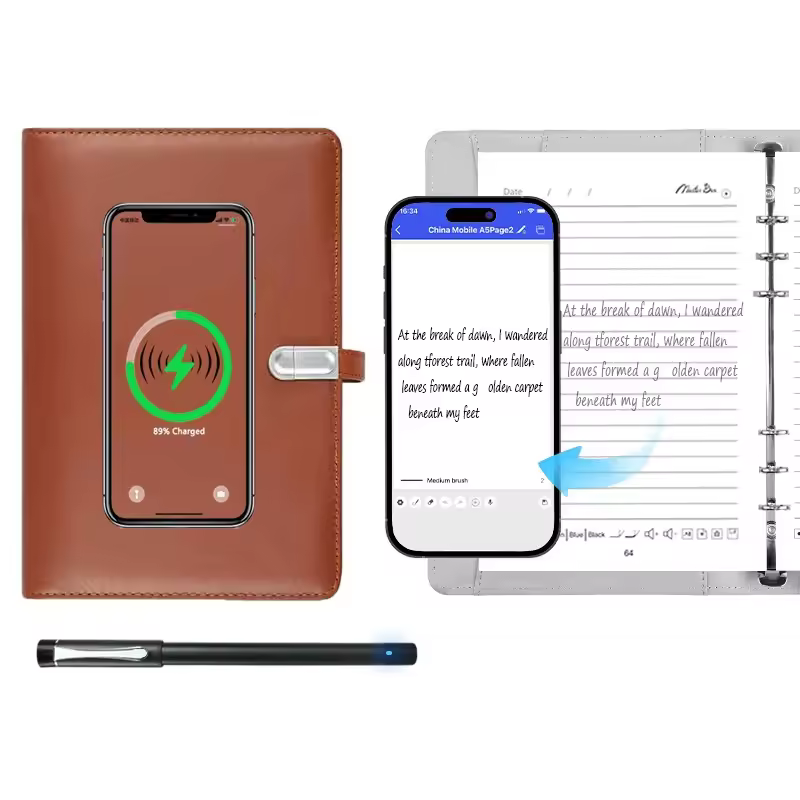 Paper Screen Sync Ai Multifunctional Agenda 2025 Leather Notebook Language Translation Smart Notebook And Smart Pen Set