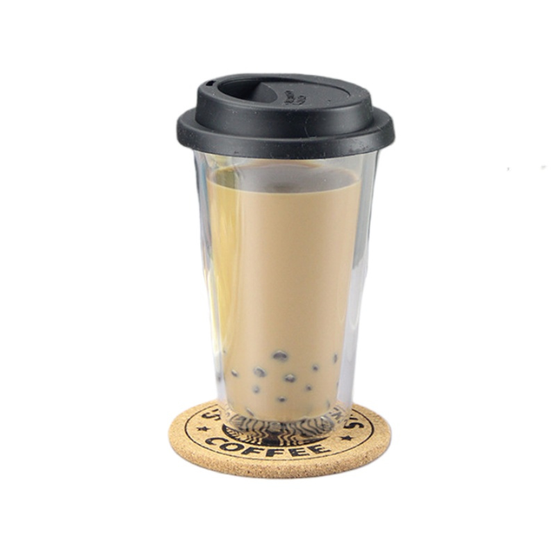 Double Wall Thermo Insulated Borosilicate Tumbler BPA Free Hot and Cold Glass Coffee Cup Take out Milky Tea Mug with Silicone Cover
