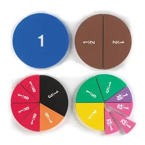 Htttoys Magnetic Double-Sided Fraction Toys Magnetic Toy Magnetic Foam Sponge EVA Fraction Circles Education Toys