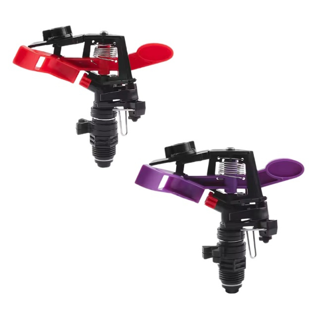 High Quality Full Circle Double Nozzles Impact Sprinkler for Garden Irrigation 1/2 Male Sprinkler
