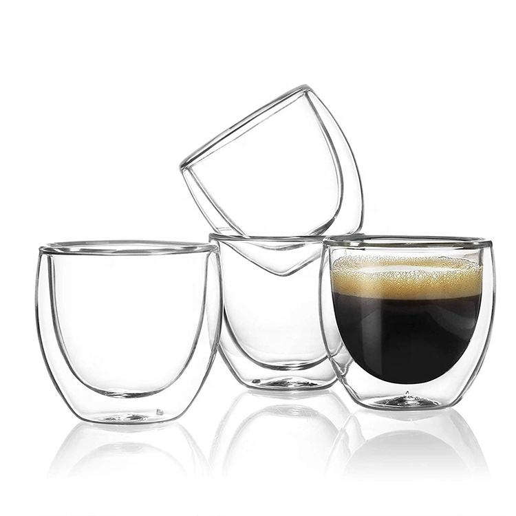 OEM ODM Personality High Borosilicate Double Glass Coffee Cup Double Wall Custom Glass Cup Tea Drinking Cups