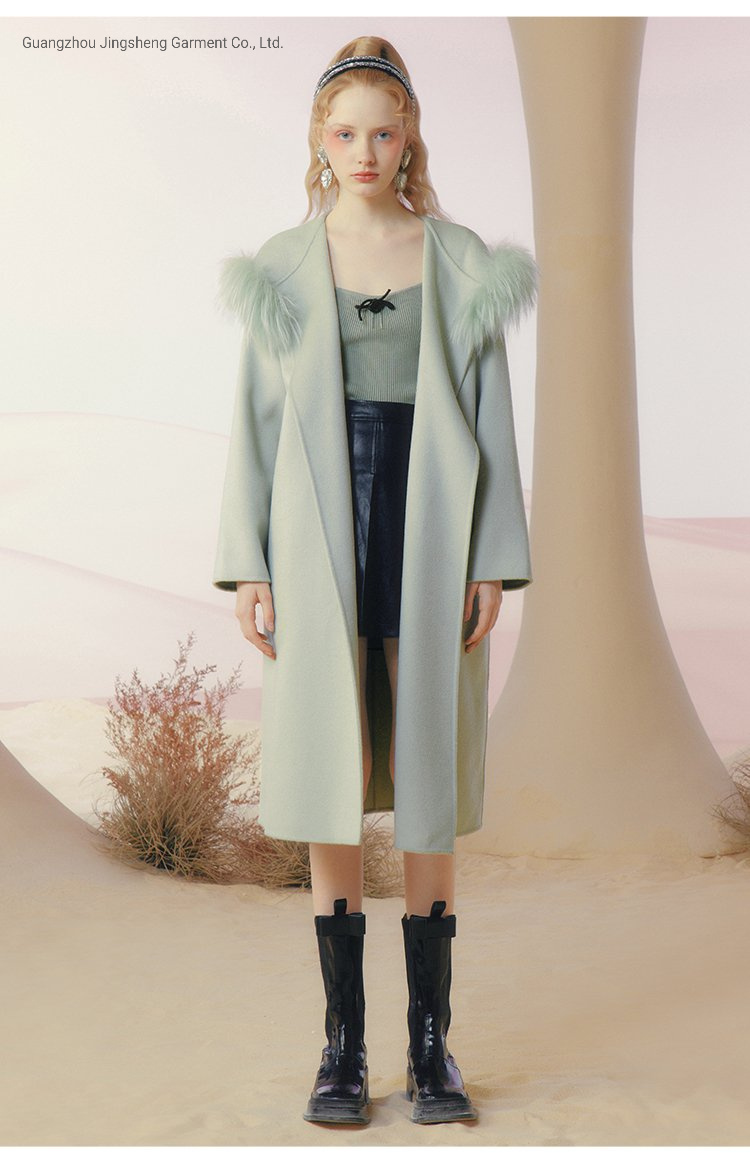 Latest Styles of Women's Jacket and Coat Winter Wool Blend Camel MID-Long Coat Warn Outwear Coats Casual Fuzzy Fleece Blazer