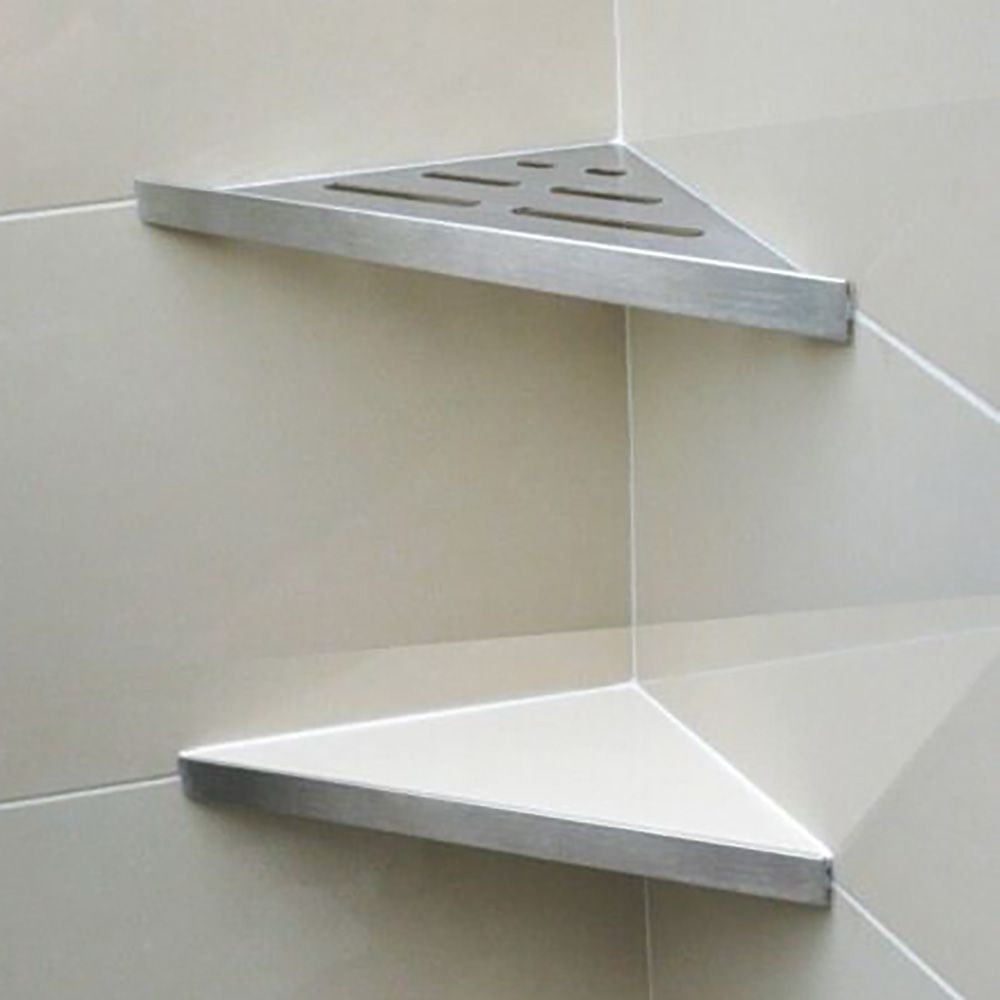 Factory OEM Metal Sheet Fabrication Bathroom Accessories Shower Rack Without Drilling Stainless Steel Corner Shelf