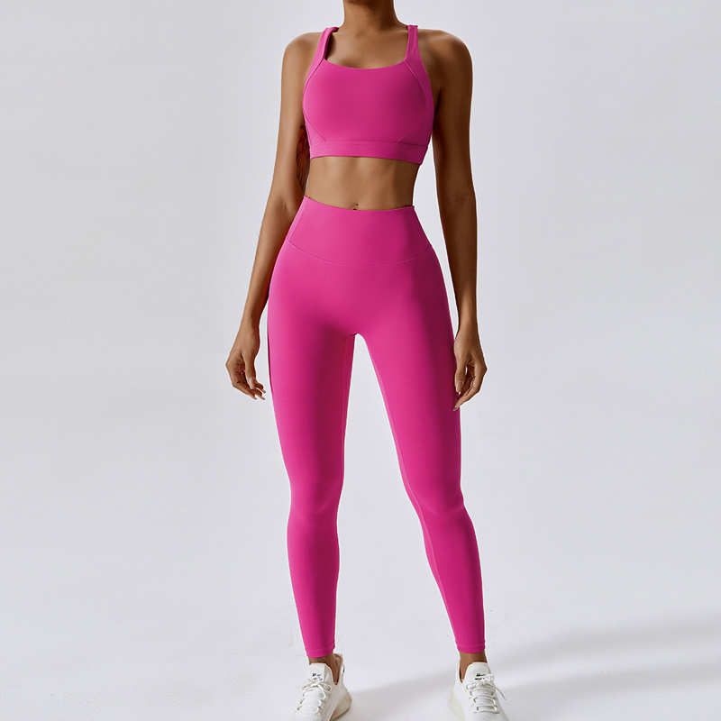 Women 2PCS Tracksuit Yoga Set Workout Sportswear Fitness Bra High Waist Leggings Sports Suit